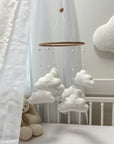 ☁️ Handmade Cloud Baby Mobile – Neutral Boucle Nursery Crib Mobile