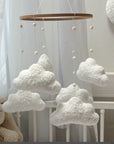 ☁️ Handmade Cloud Baby Mobile – Neutral Boucle Nursery Crib Mobile