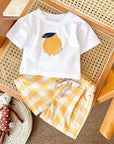 - Lemon Gingham Baby Set – 2 Piece Outfit | Yellow Baby Stork