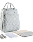 Gray - Multifunctional Waterproof Baby Diaper Backpack – Large Capacity Nappy Bag for Mums & Dads Baby Stork