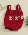 - Gingerbread & Candy Cane Christmas Romper Baby Stork