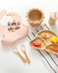 - Eco-Friendly Rainbow Bamboo Baby Feeding Set - 7pcs | Non-Slip Suction Cups & Teether Baby Stork Nursing & Feeding