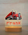 Truck - Personalised Name Acrylic Night Light - Trucks, Tractors and More! Baby Stork Night Light