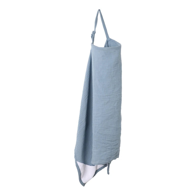 Blue CHINA - Breathable Cotton Muslin Nursing Cover – Adjustable Privacy Apron for Breastfeeding Baby Stork Nursing & Feeding