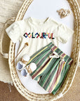 - Colourful Green Striped Shorts Set – 2 Piece Baby Outfit Baby Stork