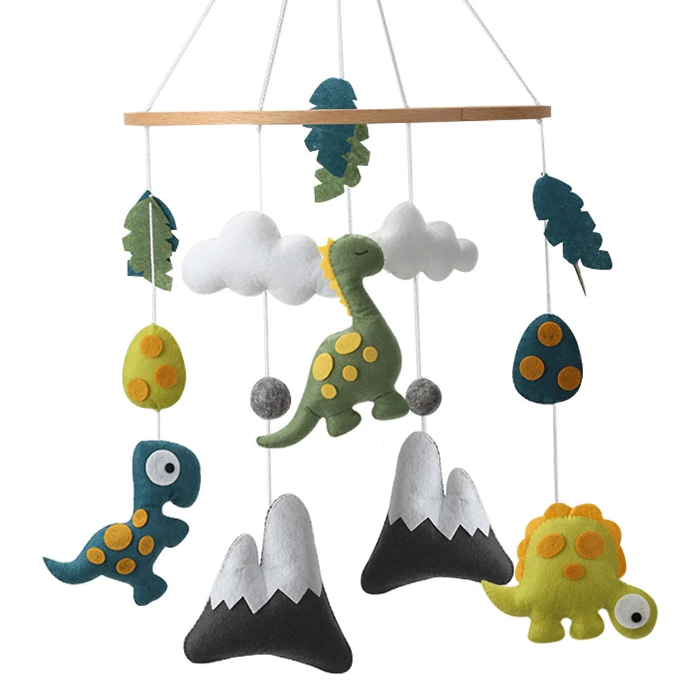 - Handmade Dinosaur Baby Mobile – Felt Jurassic Nursery Hanging Decor for Crib Baby Stork Baby Mobile