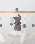 - Elephant Baby Mobile with Bouclé Clouds | Neutral Nursery Decor Baby Stork