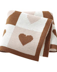 Chcolate - Heart Pattern Baby Blanket – 90 × 70 cm | Ultra-Soft Acrylic | Multiple Colours Baby Stork