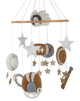 - Sports & Stars Felt Cot Mobile - Tan & Cream AE