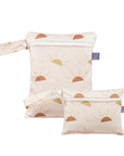 Sunrise 2 - 2pcs Cute Travel Wet Dry Bag Set - Waterproof & Portable for Beach, Pool, Nappies, and more Baby Stork Diaper Wet Bags