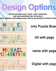 - Custom Wooden Name & Number Puzzle – Personalised Educational Toy Baby Stork