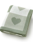 - Heart Pattern Baby Blanket – 90 × 70 cm | Ultra-Soft Acrylic | Multiple Colours Baby Stork