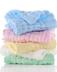 - Pastel Coloured Baby Muslin Wash Cloths - 5 Pack Muslin Cotton Face Towel and Washcloth for Sensitive Skin Baby Stork Burp Cloths