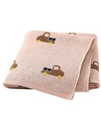 Light Pink - Truck Pattern Baby Blanket – 90 × 70 cm | Soft Acrylic | 6 Colours Baby Stork