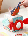 - Under the Sea Sensory Tissue Box Toy with Wooden Teether | Montessori Baby Activity Cube Baby Stork