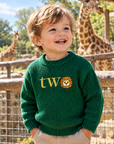 Two Birthday Lion Knit Jumper | Green