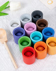- Montessori Wooden Balls in Cups Sorter - Rainbow Colour Sorting Game Baby Stork Baby & Kids > Toys