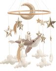 🌙 Space Whale Baby Mobile – Nautical Nursery Decor with Stars, Moon & Clouds