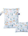 Unicorn - 2pcs Cute Travel Wet Dry Bag Set - Waterproof & Portable for Beach, Pool, Nappies, and more Baby Stork Diaper Wet Bags