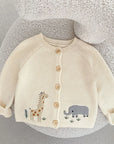 2-3Y - Safari Friends Knit Cardigan Baby Stork