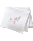 White - Floral Embroidered Baby Blanket – 90 × 70 cm | Ultra-Soft | 6 Elegant Colours Baby Stork