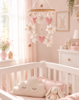 - Daisy & Hearts Felt Cot Mobile - Pink & Cream AE