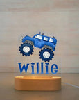 Monster Truck - Personalised Name Acrylic Night Light - Trucks, Tractors and More! Baby Stork Night Light