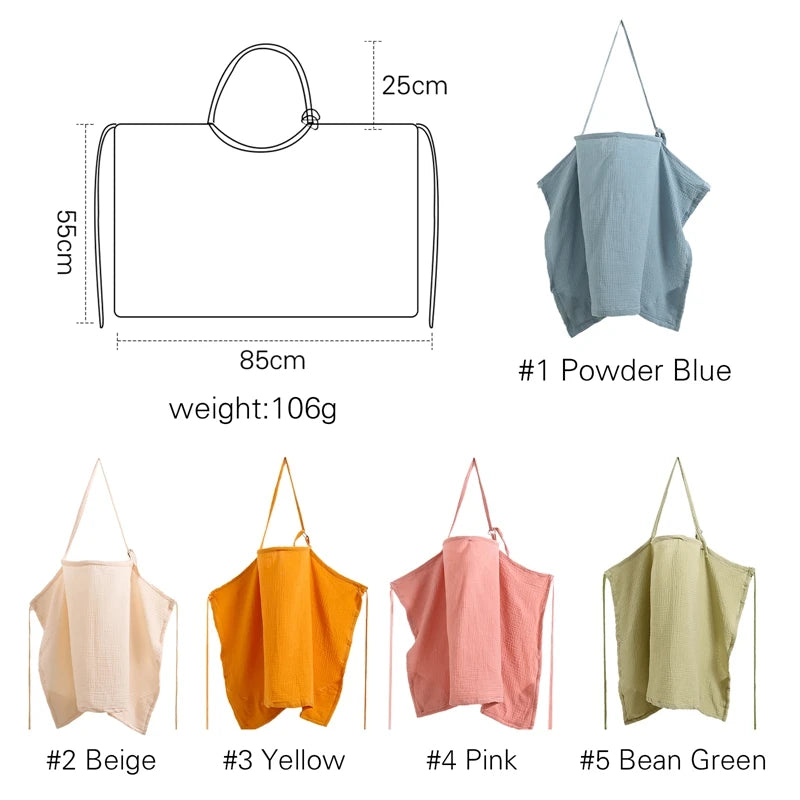 - Breathable Cotton Muslin Nursing Cover – Adjustable Privacy Apron for Breastfeeding Baby Stork Nursing & Feeding