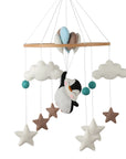- Penguin Baby Mobile with Balloons | Blue Nursery Mobile Decor Baby Stork