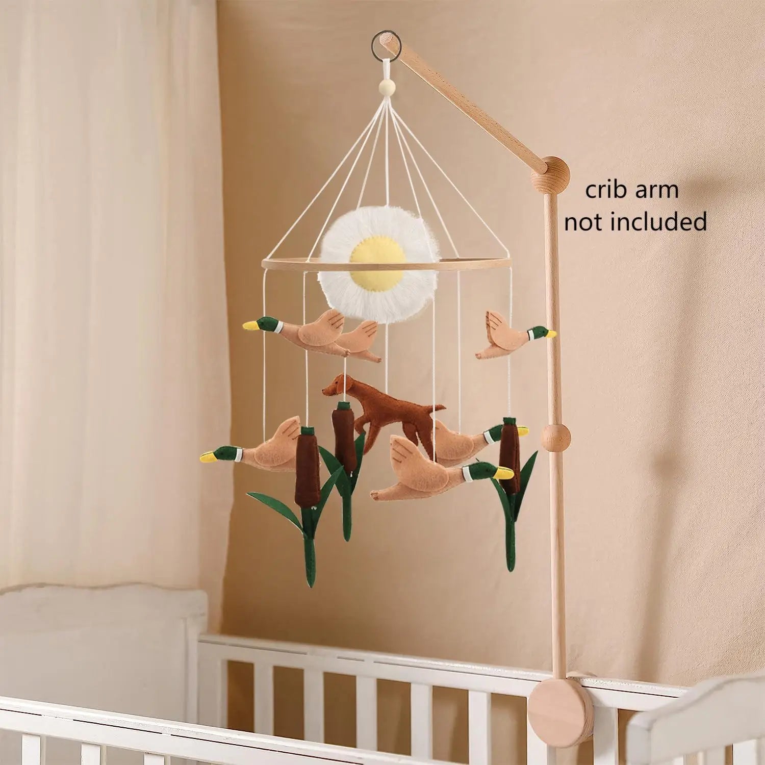 - Duck Pond Adventure Baby Mobile – Felt Mallard & Dog Nursery Cot Mobile Baby Stork Baby Mobile