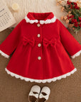Red - Baby Girls Bow Winter Coat Baby Stork