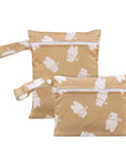 Polar Bear - 2pcs Cute Travel Wet Dry Bag Set - Waterproof & Portable for Beach, Pool, Nappies, and more Baby Stork Diaper Wet Bags