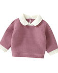Pink - Collared Knit Sweater – Classic Cotton Blend Baby Jumper Baby Stork