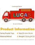 - Personalised Wooden Name Puzzle – Fire Engine Baby Stork Puzzles