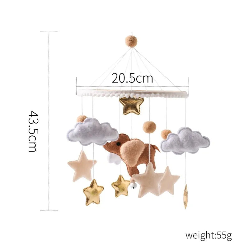 - Handmade Baby Elephant Crib Mobile | Soft Felt & Natural Wood | Nursery Decor Baby Stork Baby Mobile