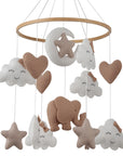 - Elephant Baby Mobile | Neutral Nursery Mobile with Clouds, Moon & Stars Baby Stork