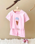 - Ice Cream 2 Piece Set – Cotton Tee & Shorts Baby Stork