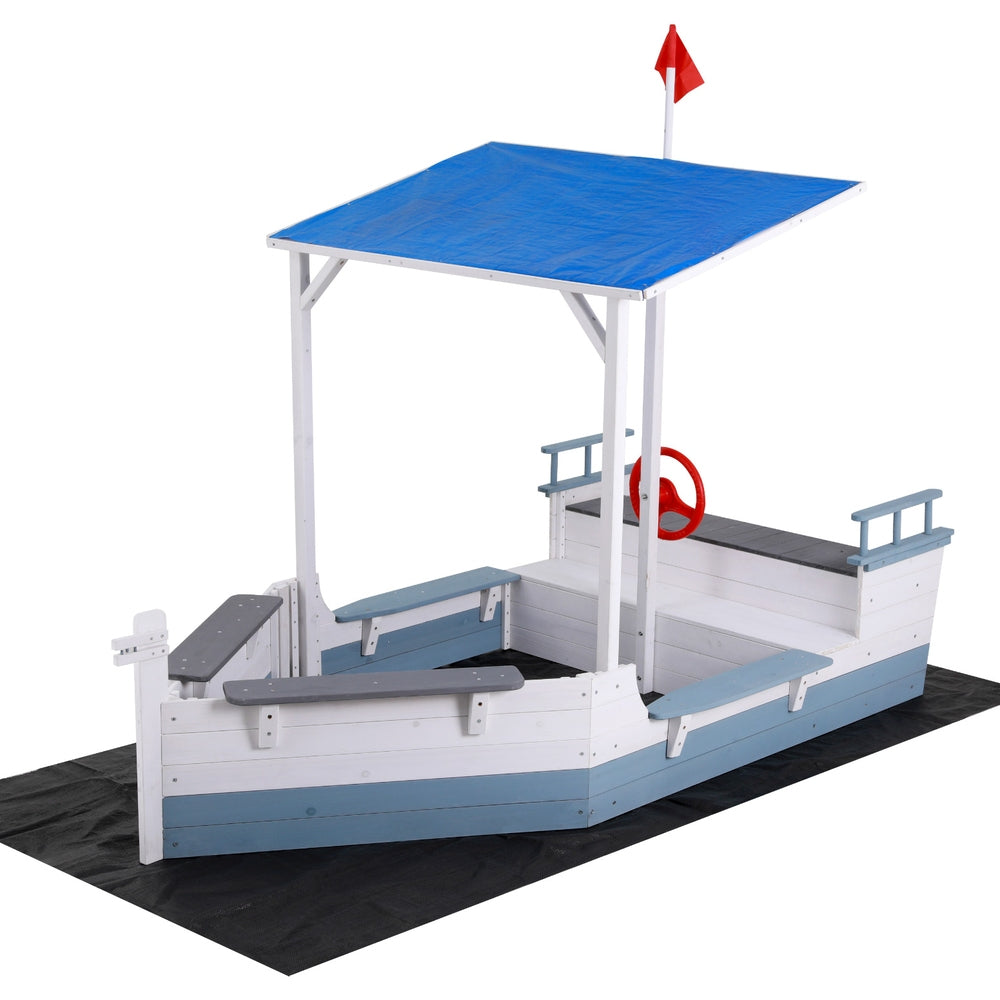 - Kids Boat Sandpit with Canopy & Flag | Outdoor Wooden Playset Keezi Baby & Kids > Baby & Kid's Toys > Outdoor Play Equipment