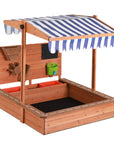 - Keezi Wooden Kids Sandpit with Canopy & Play Accessories | 110cm Keezi Baby & Kids > Baby & Kid's Toys > Outdoor Play Equipment