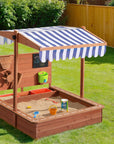 - Keezi Wooden Kids Sandpit with Canopy & Play Accessories | 110cm Keezi Baby & Kids > Baby & Kid's Toys > Outdoor Play Equipment