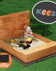 - Keezi Wooden Sandpit with Funnel Wall & Cover - 120cm Keezi Baby & Kids > Baby & Kid's Toys > Outdoor Play Equipment