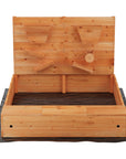 - Keezi Wooden Sandpit with Funnel Wall & Cover - 120cm Keezi Baby & Kids > Baby & Kid's Toys > Outdoor Play Equipment