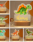 - Personalised LED Night Light Custom Baby Kids Name Cartoon Dinosaur Acrylic Lamp Baby Stork Night Light