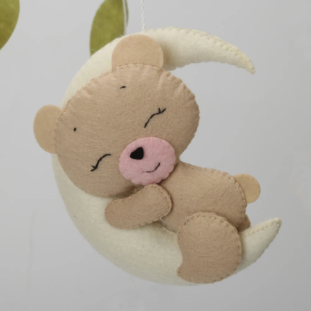 - 🌸 Boho Teddy Bear Baby Mobile – Girl's Nursery Decor with Birds, Flowers & Leaves Baby Stork Baby Mobile