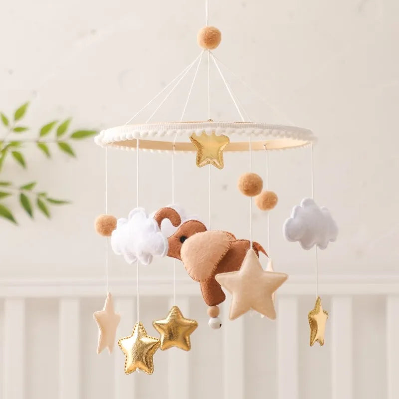 - Handmade Baby Elephant Crib Mobile | Soft Felt & Natural Wood | Nursery Decor Baby Stork Baby Mobile