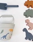 Dinosaur - Silicone Beach Bucket Playset - 6 Designs for Beach Time Fun Baby Stork Beach & Sand Toys