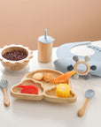 - Eco-Friendly Rainbow Bamboo Baby Feeding Set - 7pcs | Non-Slip Suction Cups & Teether Baby Stork Nursing & Feeding