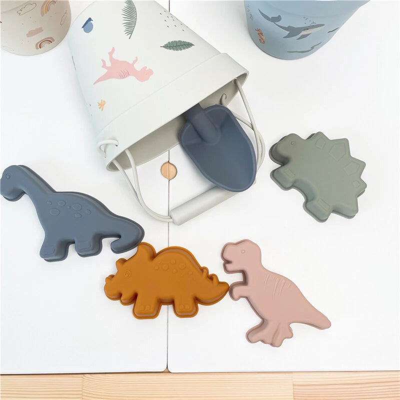 - Silicone Beach Bucket Playset - 6 Designs for Beach Time Fun Baby Stork Beach & Sand Toys