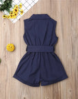 Button Detail Toddler & Kids Belted Playsuit