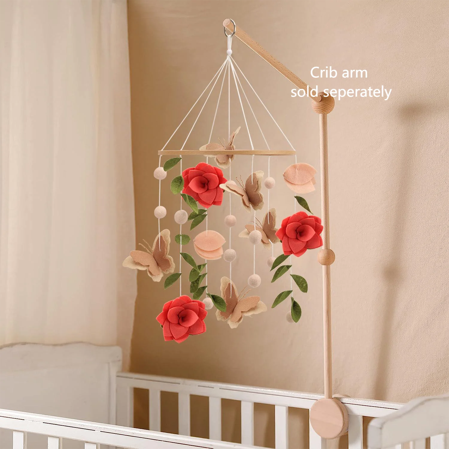- 🌸 Floral Butterfly Baby Mobile – Handcrafted Flower & Butterfly Nursery Decor Baby Stork Baby Mobile